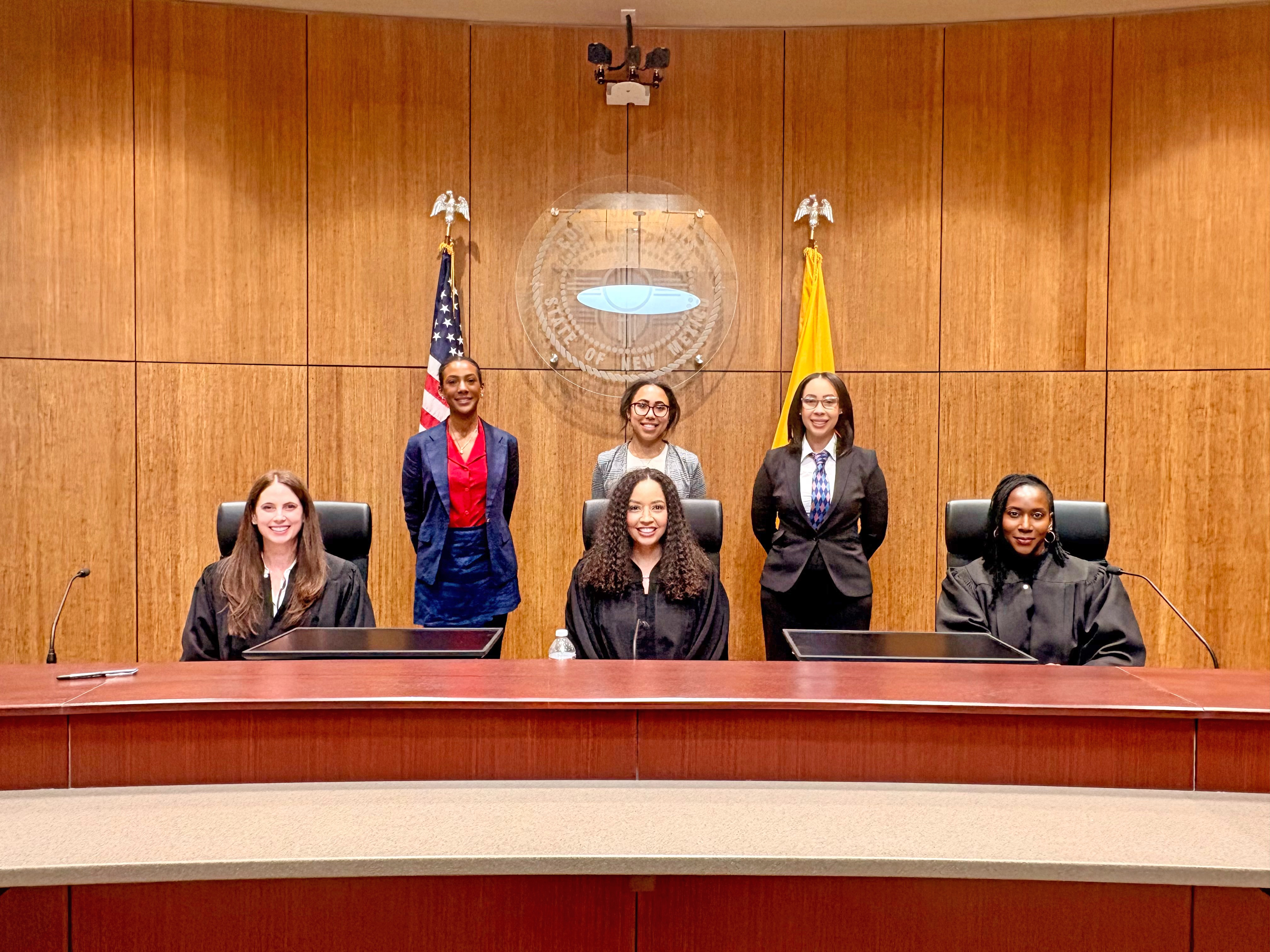 New Mexico Court of Appeals judges with their law clerks and courtroom staff