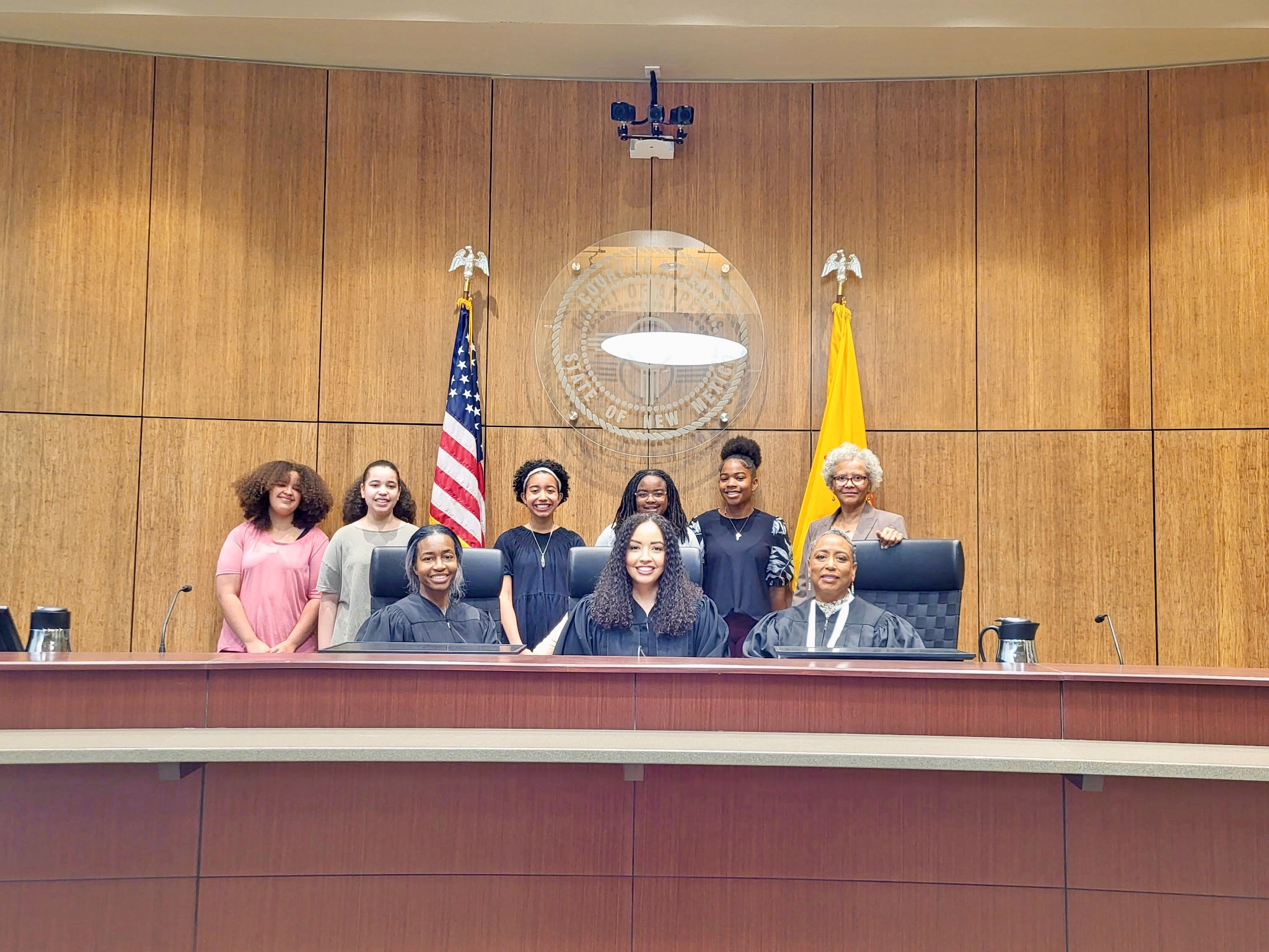 Judges welcome students to the bench at the New Mexico Court of Appeals